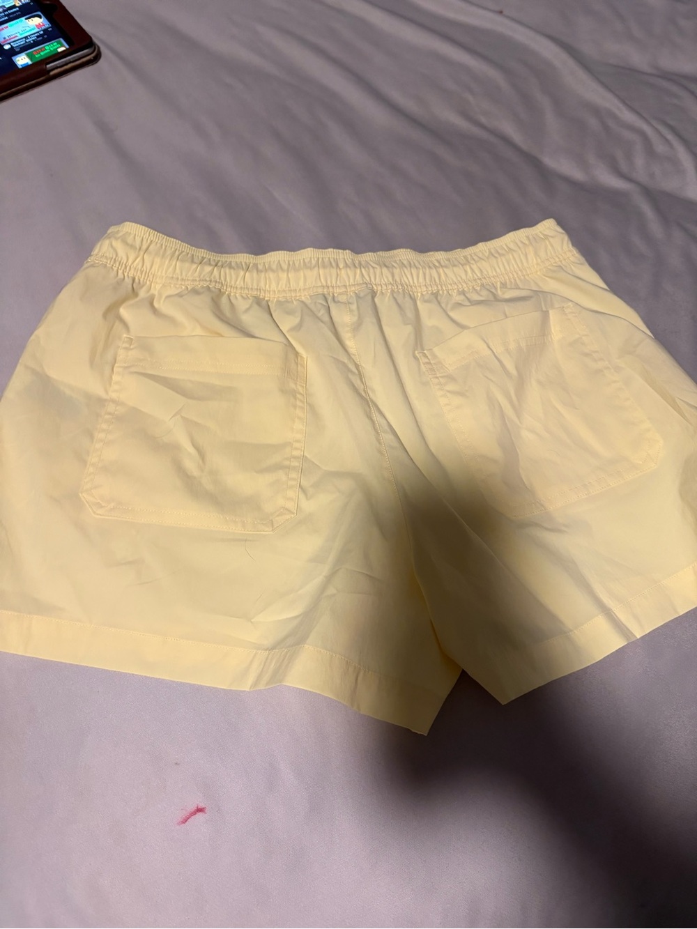 Athleta Light Yellow Drawstring Athletic Shorts - Picture 5 of 5